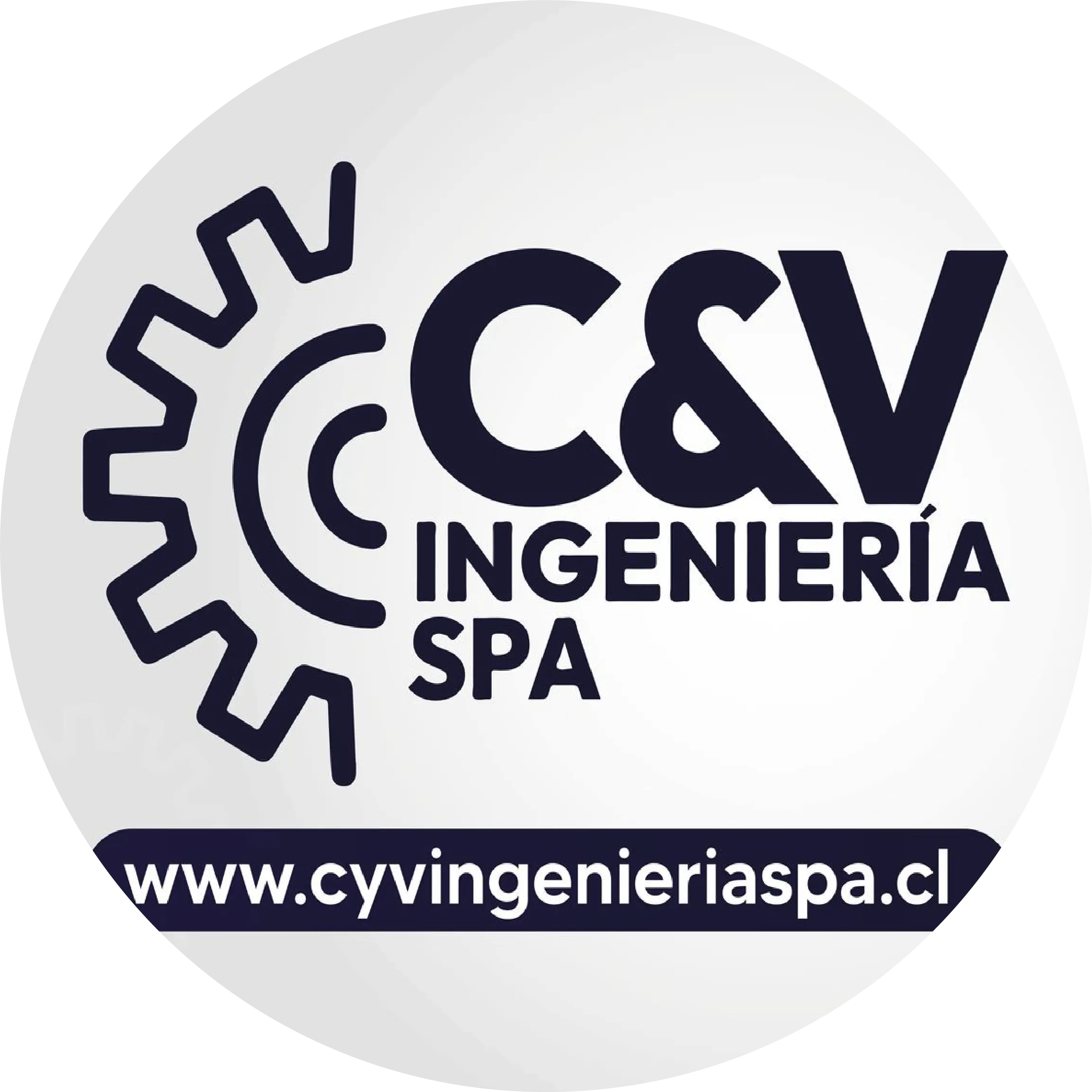Es el logo de la empresa C&V Ingeniería de Chile usada para testimonio del servicio de Acreditación en Minera Spence